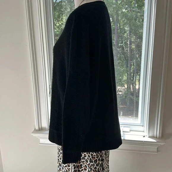 ATHLETA WOOL CASHMERE HABITAT SWEATER, Black, Small, VGUC, Drop Shoulder - Picture 6 of 9